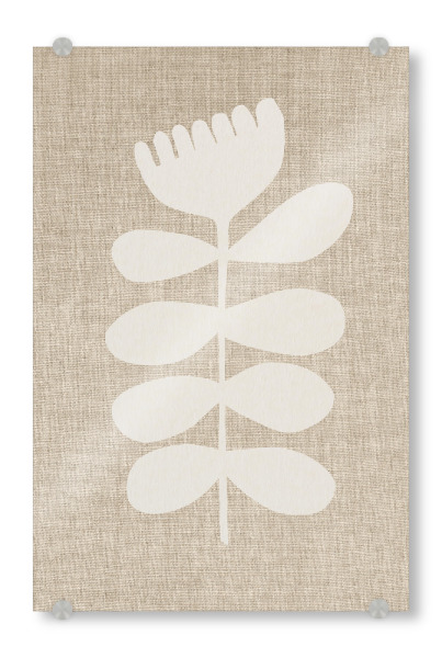 Acrylglasbild "Linen collection - Flower white" artboxONE - Abstrakt - Japandi,Modern,Art,Ibiza,Kunstdruck,Geschenk,Einrichtung,Abstrakt,Kunst