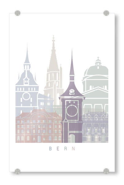 Acrylglasbild "BERN SKYLINE PASTELL" artboxONE - Städte,Architektur