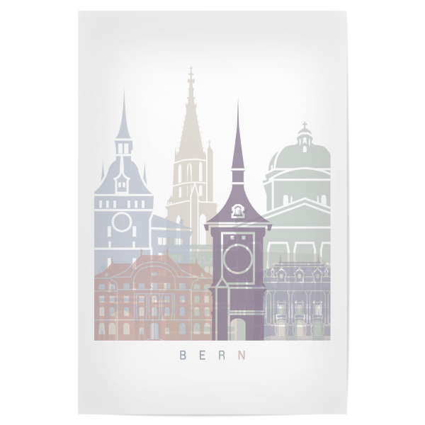 Poster "BERN SKYLINE PASTELL" artboxONE - Städte,Architektur