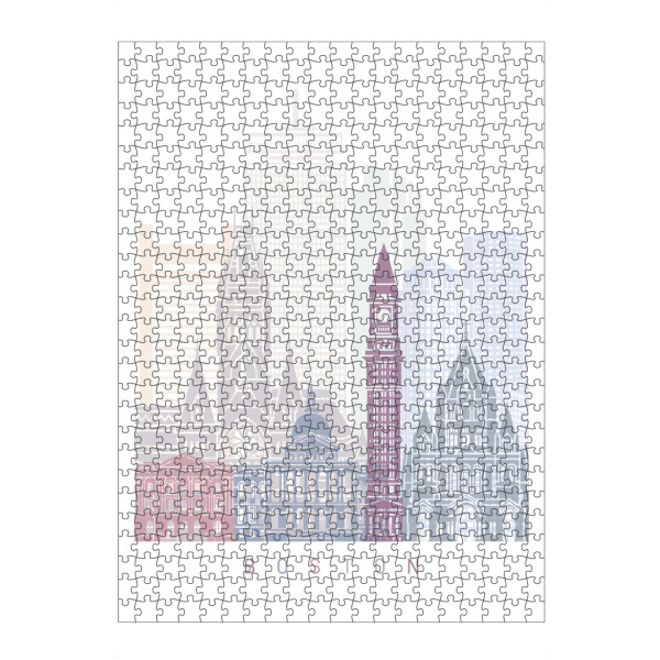Puzzle Ravensburger "Boston-Skyline-Pastell" artboxONE - Städte,Architektur