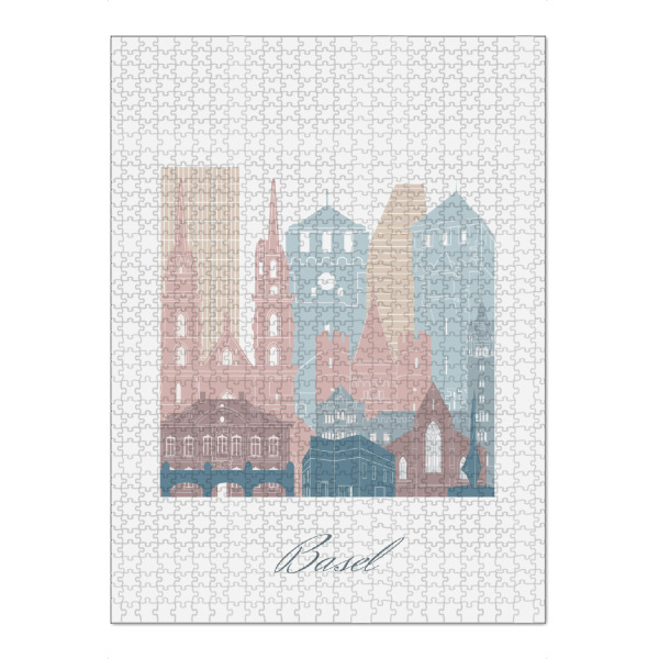 Puzzle Ravensburger "Basel Skyline Erdtöne Stil" artboxONE - Städte,Reise,Architektur,Kartografie