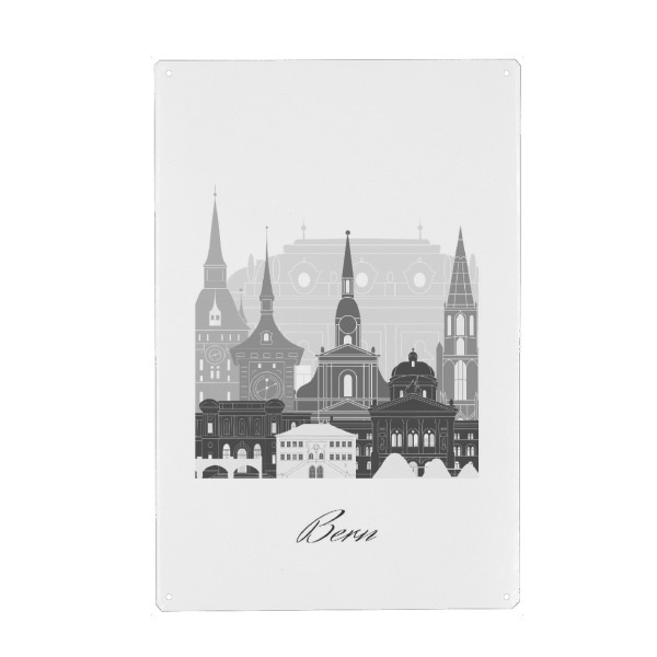 Holzbild "Berner Skyline sw Stil" artboxONE - Städte,Reise,Architektur,Kartografie