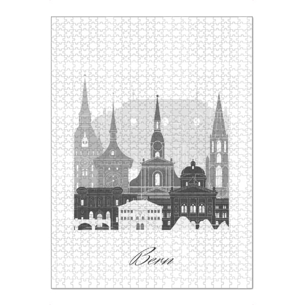 Puzzle Ravensburger "Berner Skyline sw Stil" artboxONE - Städte,Reise,Architektur,Kartografie