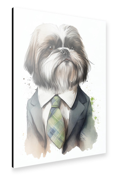 Alu-Dibond "Geschäftshund Shih Tzu" 30x20 cm artboxONE