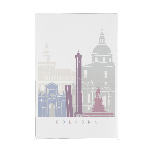 Holzbild "Bologna-Skylinepastell" artboxONE - Städte,Architektur
