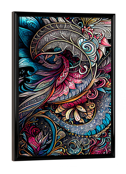 Poster mit schwarzem Rahmen "Bunte Ornamenttexturen" artboxONE - Abstrakt