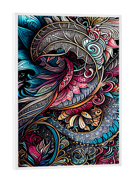 Poster mit weißem Rahmen "Bunte Ornamenttexturen" artboxONE - Abstrakt