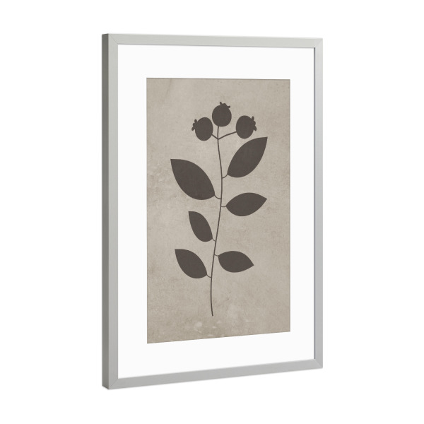 Poster mit Rahmen Silber "Concrete flower Ramon" artboxONE - Abstrakt - Japandi,Modern,Art,Wabisabi,Ibiza,Kunstdruck,Vacation,Geschenk,Einrichtung
