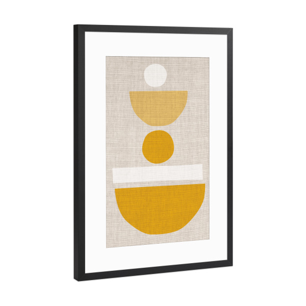 Poster mit Rahmen Schwarz (Metallic) "Linen sunkiss" artboxONE - Abstrakt - Japandi,Modern,Art,Wabisabi,Ibiza,Kunstdruck,Vacation,Geschenk,Wohnung