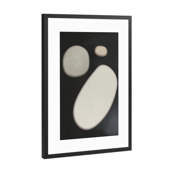Poster mit Rahmen Schwarz (Metallic) "Wood holes" artboxONE - Abstrakt - Japandi,Modern,Art,Kunstdruck,Geschenk,Einrichtung,Black,Wood