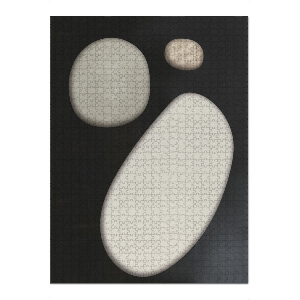 Puzzle Ravensburger "Wood holes" artboxONE - Abstrakt - Japandi,Modern,Art,Kunstdruck,Geschenk,Einrichtung,Black,Wood - Bild japandi