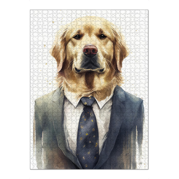 Puzzle Ravensburger "Golden Retriever-Geschäftshund" artboxONE - Tiere,Lustig