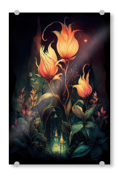 Acrylglasbild "Leuchtende Blumenkunst" artboxONE - Abstrakt