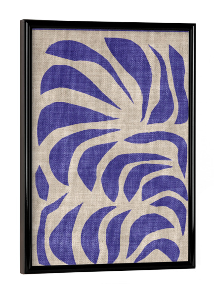 Poster mit schwarzem Rahmen "BLUE Linen - FIELD" artboxONE - Abstrakt - Japandi,Modern,Art,Wabisabi,Ibiza,Kunstdruck,Vacation,Geschenk,Einrichtung
