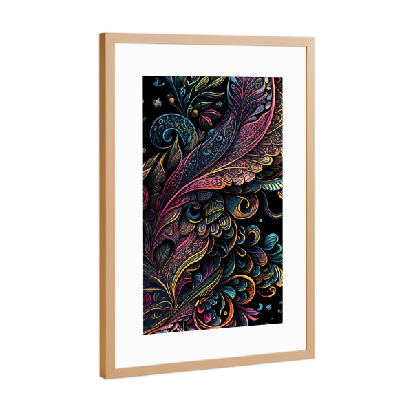 Poster mit Rahmen Kupfer "Dunkle Ornamenttexturen" artboxONE - Abstrakt