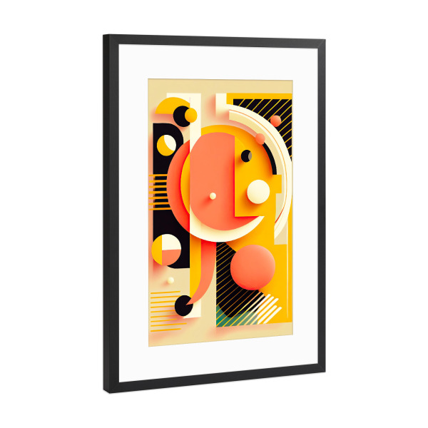 Poster mit Rahmen Schwarz (Metallic) "Malerei der abstrakten Formen" artboxONE - Abstrakt