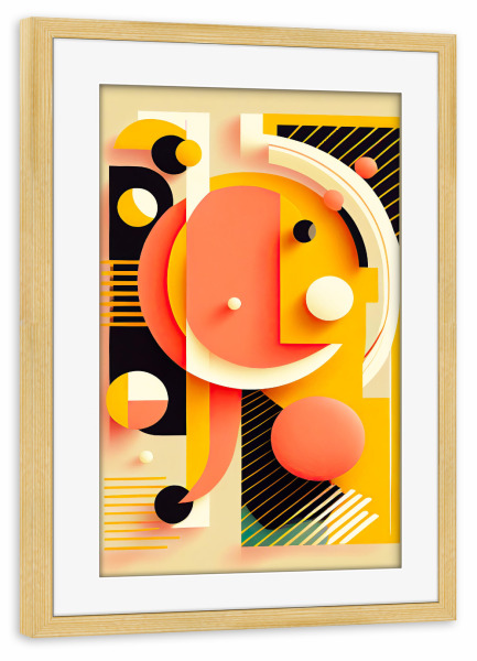 Poster mit Rahmen kiefer "Malerei der abstrakten Formen" artboxONE - Abstrakt