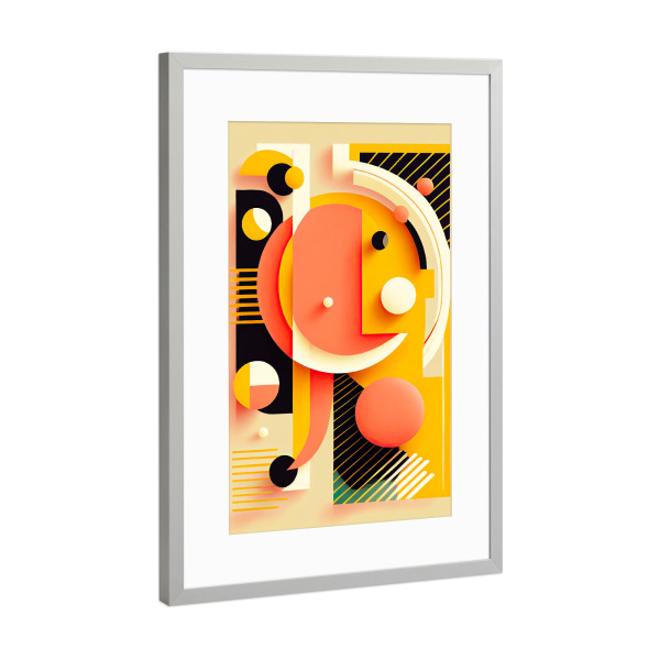 Poster mit Rahmen Silber "Malerei der abstrakten Formen" artboxONE - Abstrakt