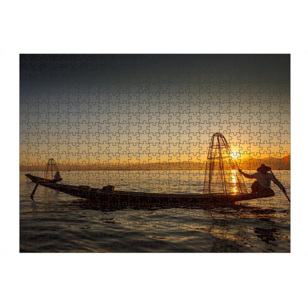 Puzzle Ravensburger "Inle See im Sonnenuntergang" artboxONE - Natur,Reise / Asien
