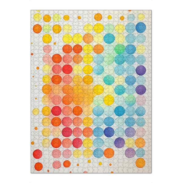 Puzzle Ravensburger "Bunte Punkte" artboxONE - Abstrakt - Kunst,Kreis,Kreise,Punkte,Farbton,Malerei,Muster,Punkte,Regenbogen,Textur,Aquarell