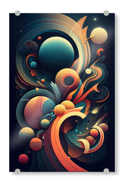 Acrylglasbild "Bunte abstrakte Kugeln" artboxONE - Abstrakt,Galaxy