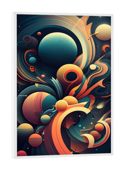 Poster mit weißem Rahmen "Bunte abstrakte Kugeln" artboxONE - Abstrakt,Galaxy