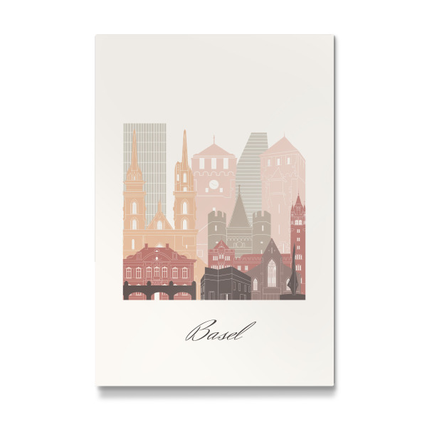 Galerie-Print "Basler Skyline im Terrakotta-Stil" 30x20 cm artboxONE
