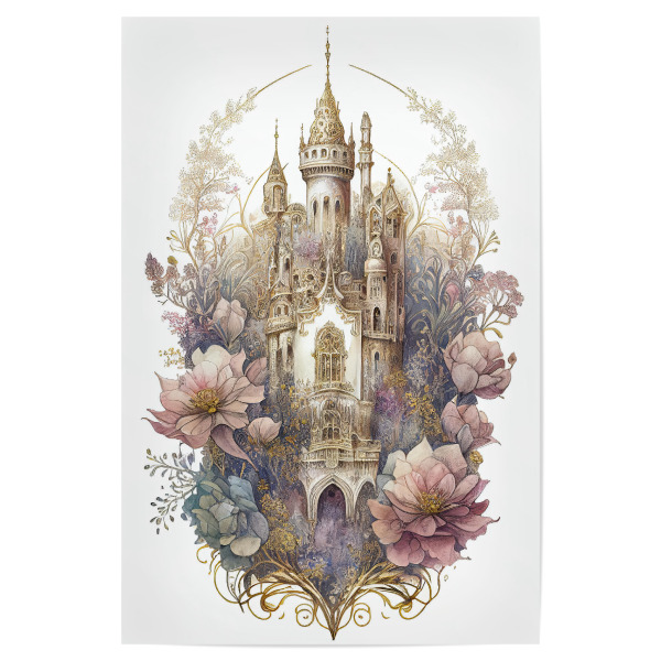 Poster "Verträumtes Blumenschloss" artboxONE - Architektur