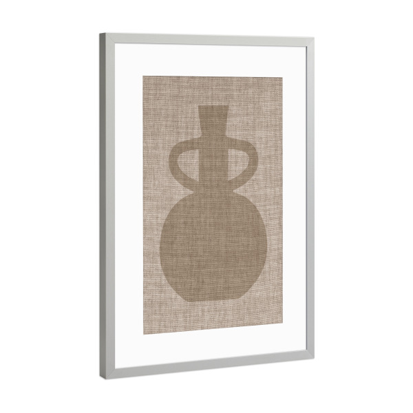 Poster mit Rahmen Silber "Japandi vase BEBE" artboxONE - Abstrakt - Japandi,Modern,Art,Ibiza,Kunstdruck,Geschenk,Einrichtung,Abstrakt,Kunst