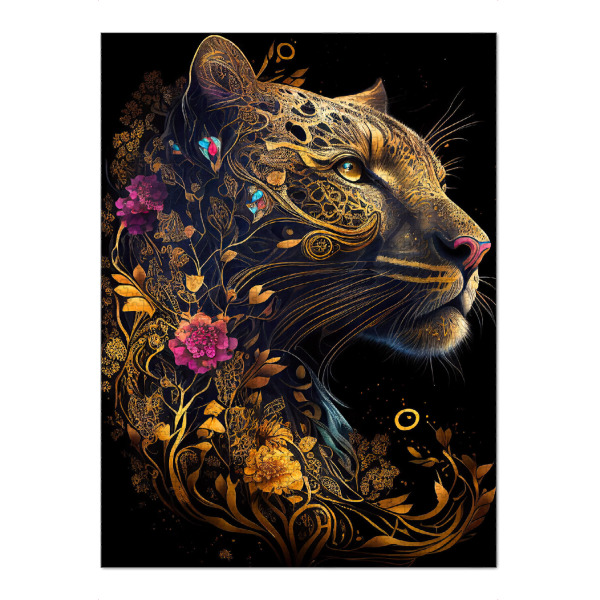 Puzzle Ravensburger "Blumenlöwenporträt" artboxONE - Tiere,Abstrakt