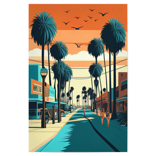 Poster 30x20 cm "Venice Beach, Los Angeles" artboxONE - Reise,Reise / Strand und Meer,Städte / Los Angeles