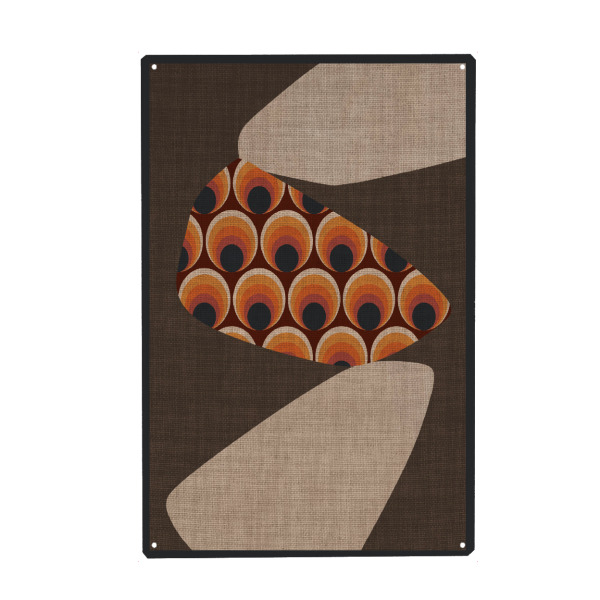 Metall Poster "Linen retro art KANSO" artboxONE - Abstrakt - Japandi,Modern,Art,Ibiza,Kunstdruck,Retro,Einrichtung,Abstrakt,Kunst - Blechschild