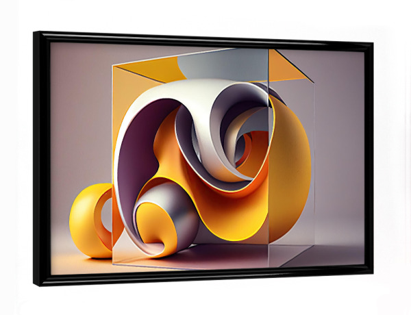 Poster mit schwarzem Rahmen "Beige Würfel" artboxONE - Abstrakt,Geometrie