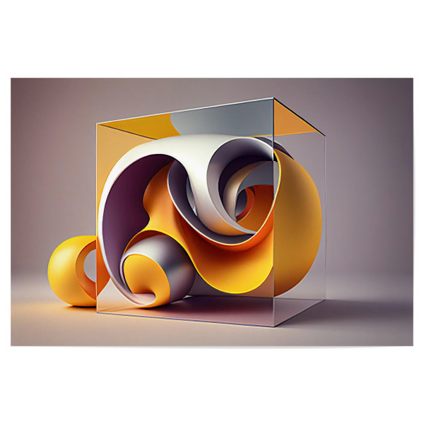 Poster "Beige Würfel" artboxONE - Abstrakt,Geometrie