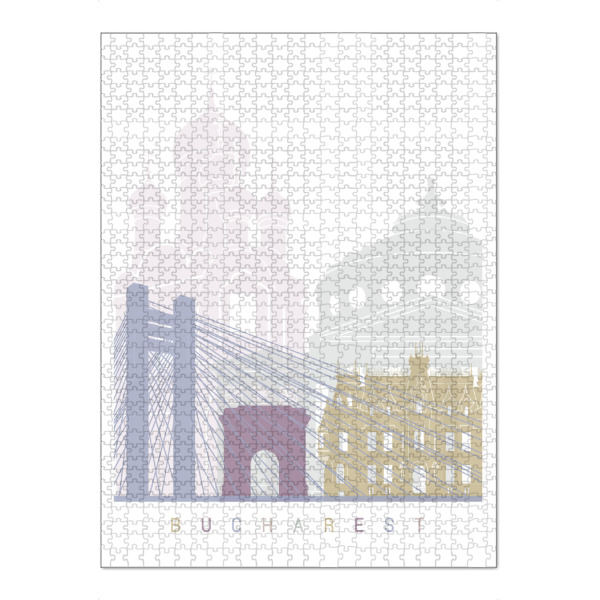 Puzzle Ravensburger "Bukarest Skyline Pastell" artboxONE - Städte,Architektur