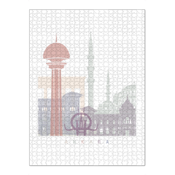 Puzzle Ravensburger "ANKARA SKYLINE PASTELL" artboxONE - Städte