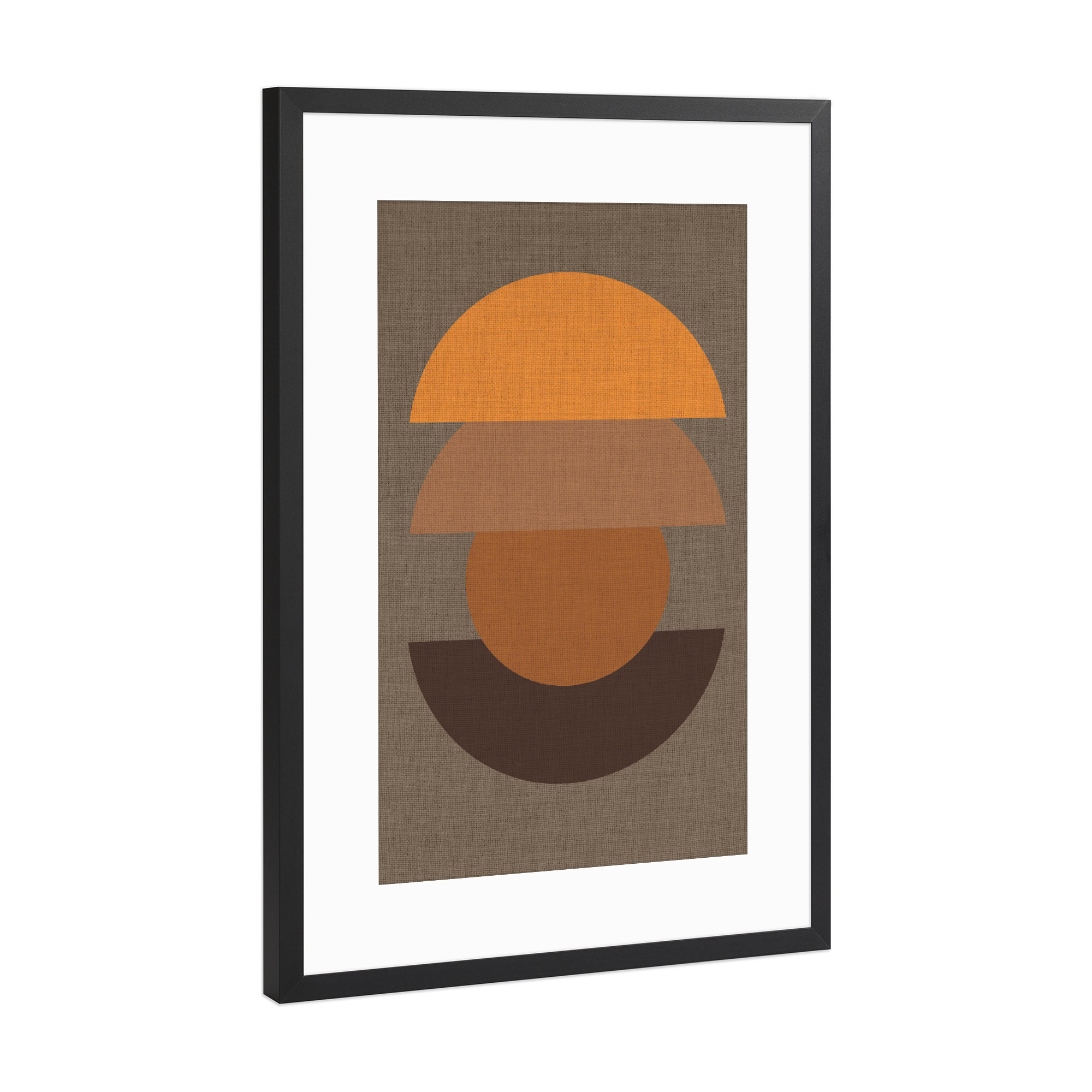 Poster mit Rahmen Schwarz (Metallic) "Linen retro - ORANGE DREAM" artboxONE - Abstrakt