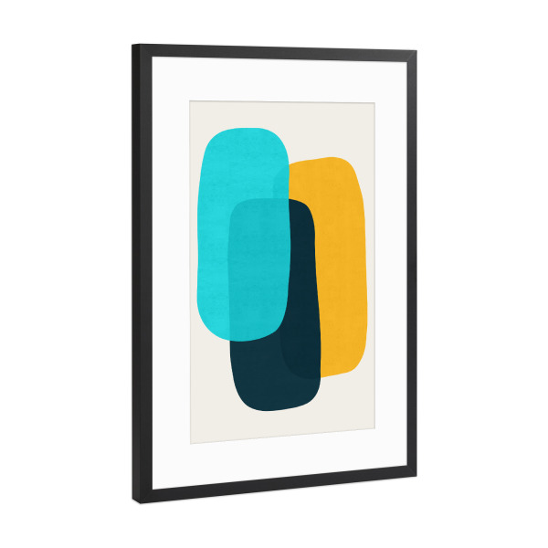 Poster mit Rahmen Schwarz (Metallic) "Abstract shapes C" artboxONE - Abstrakt