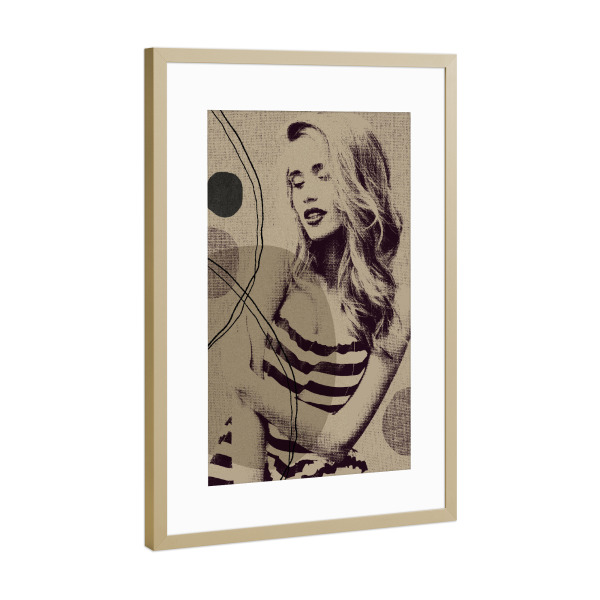 Poster mit Rahmen Gold "Woman sixth" artboxONE - Abstrakt - Japandi,Modern,Art,Ibiza,Kunstdruck,Geschenk,Einrichtung,Abstrakt,Kunst