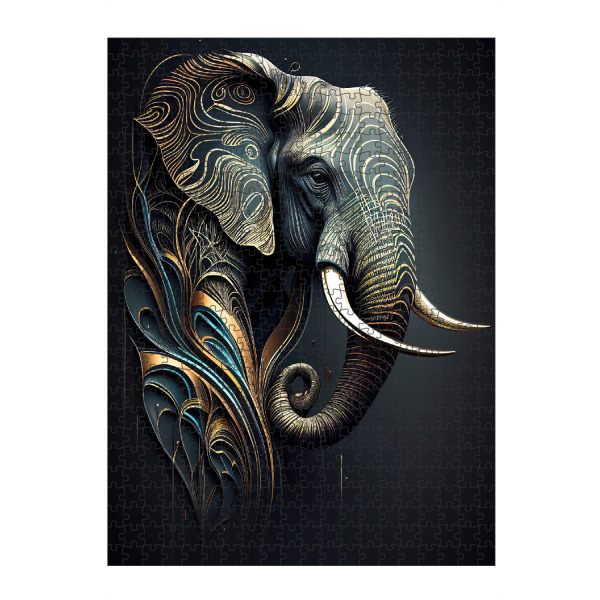 Puzzle Ravensburger "Strukturierte Elefantenmalerei" artboxONE - Tiere,Abstrakt