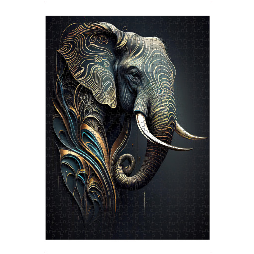 Textured elephant painting
