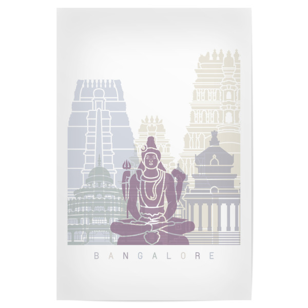 Poster 30x20 cm "SKYLINE-PASTELL VON BANGALORE" artboxONE - Städte,Reise