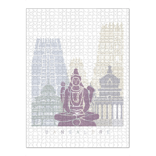 Puzzle Ravensburger "SKYLINE-PASTELL VON BANGALORE" artboxONE - Städte,Reise