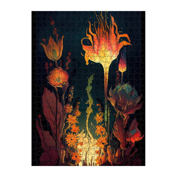 artboxONE Puzzle "Brennende Blumen" artboxONE - Abstrakt