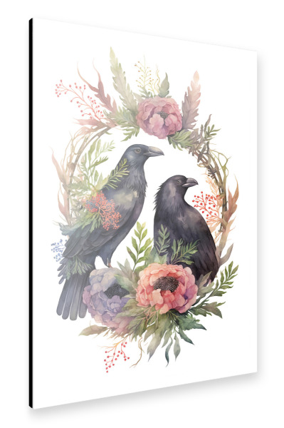 Alu-Dibond "Zwei Raben" 30x20 cm artboxONE