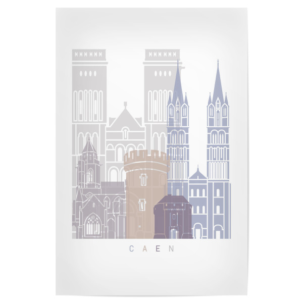 Poster 30x20 cm "CAEN SKYLINE PASTELL" artboxONE - Städte,Architektur