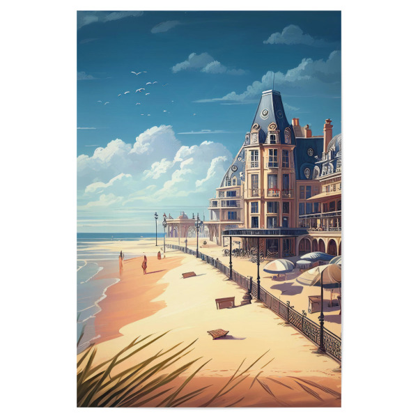 Poster 30x20 cm "Zeitreise -Der Strand in Deauville" artboxONE - Natur,Architektur,Reise / Strand und Meer