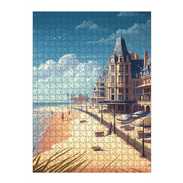 artboxONE Puzzle "Zeitreise -Der Strand in Deauville" artboxONE - Natur,Architektur,Reise / Strand und Meer