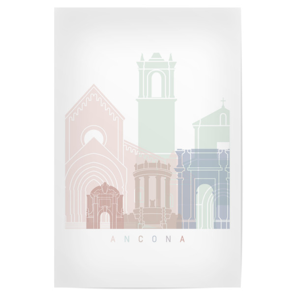 Poster "ANCONA SKYLINE PASTELL" artboxONE - Städte,Reise