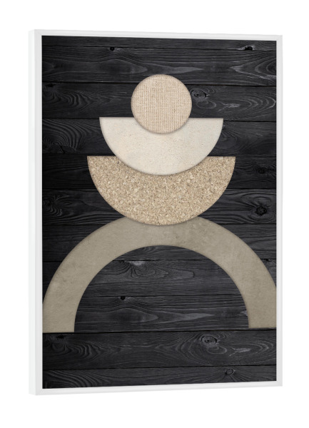 Poster mit weißem Rahmen "Wood zen" artboxONE - Abstrakt - Japandi,Modern,Art,Ibiza,Kunstdruck,Einrichtung,Black,Wood